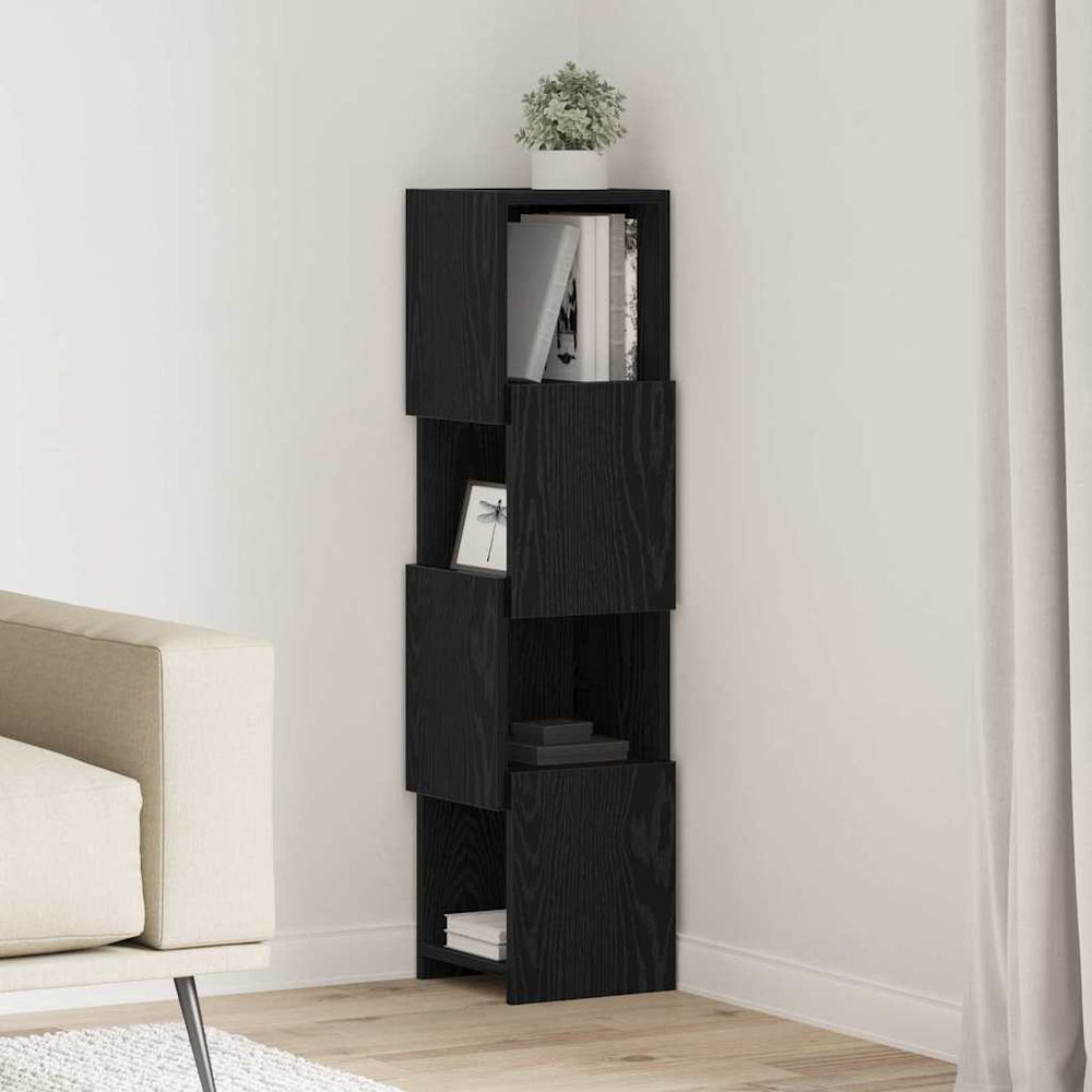 Eckschrank Schwarz Eichen-Optik