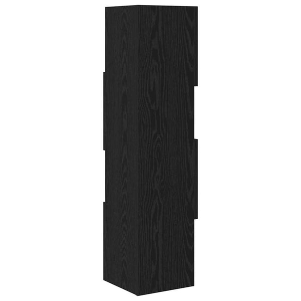vidaXL Meuble d'angle noir aspect chêne 25,5x25x102cm Bois d'ingénierie