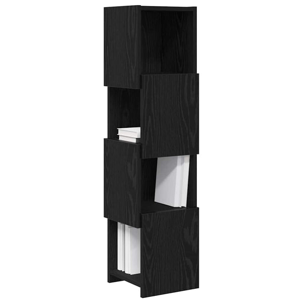 vidaXL Meuble d'angle noir aspect chêne 25,5x25x102cm Bois d'ingénierie