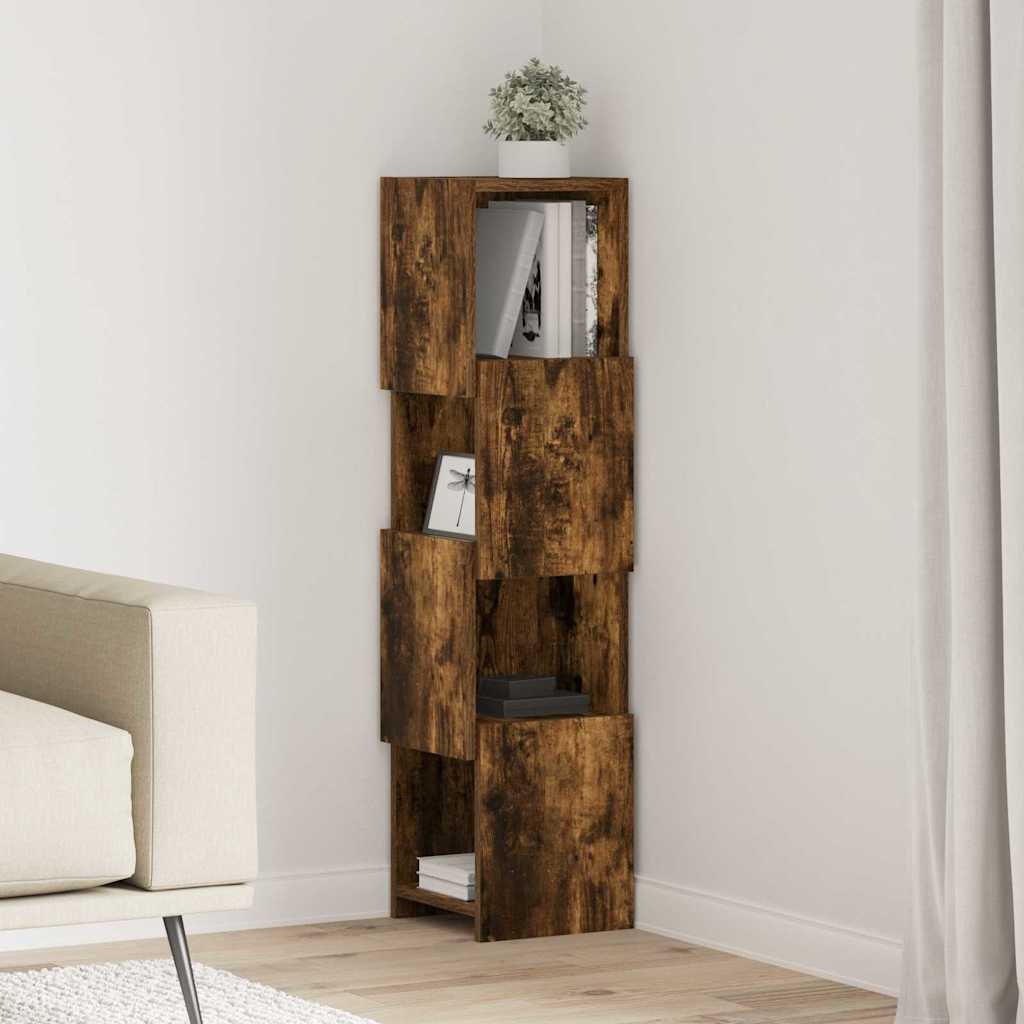 vidaXL Meuble d'angle Chêne fumé 25,5x25x102 cm Bois d'ingénierie