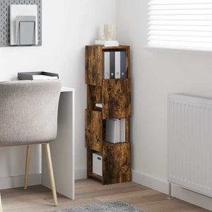 vidaXL Meuble d'angle Chêne fumé 25,5x25x102 cm Bois d'ingénierie