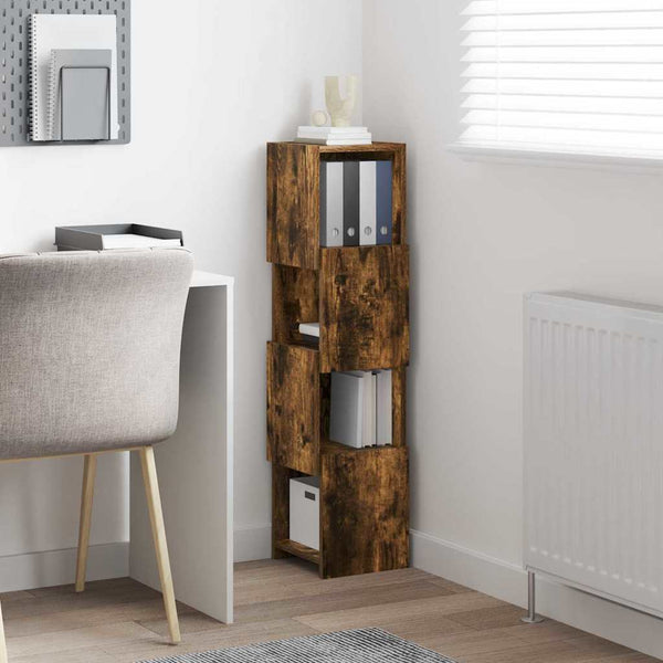 vidaXL Meuble d'angle Chêne fumé 25,5x25x102 cm Bois d'ingénierie
