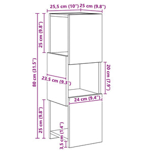 vidaXL Armoire d'angle 25,5x25x80 cm Bois d'ingénierie