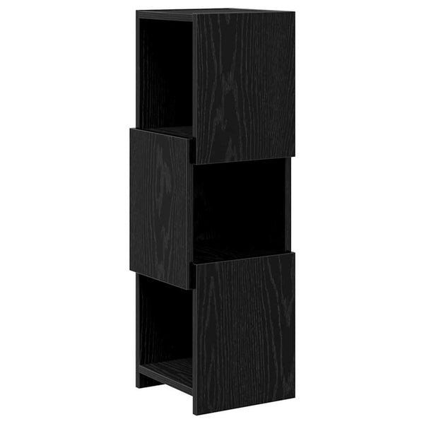 vidaXL Meuble d'angle Noir aspect chêne 25,5x25x80cm Bois d'ingénierie