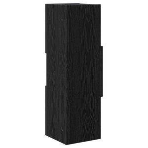 vidaXL Meuble d'angle Noir aspect chêne 25,5x25x80cm Bois d'ingénierie