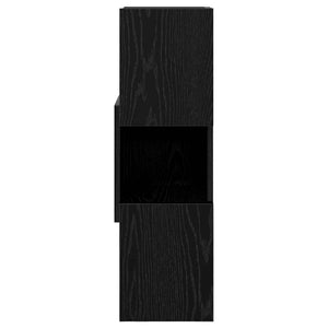vidaXL Meuble d'angle Noir aspect chêne 25,5x25x80cm Bois d'ingénierie