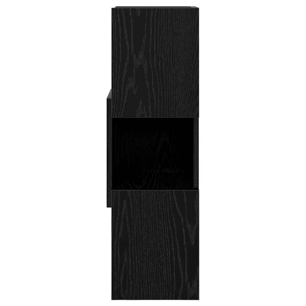 vidaXL Meuble d'angle Noir aspect chêne 25,5x25x80cm Bois d'ingénierie