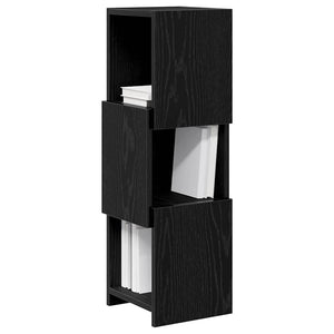 vidaXL Meuble d'angle Noir aspect chêne 25,5x25x80cm Bois d'ingénierie