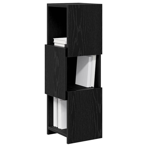 vidaXL Meuble d'angle Noir aspect chêne 25,5x25x80cm Bois d'ingénierie