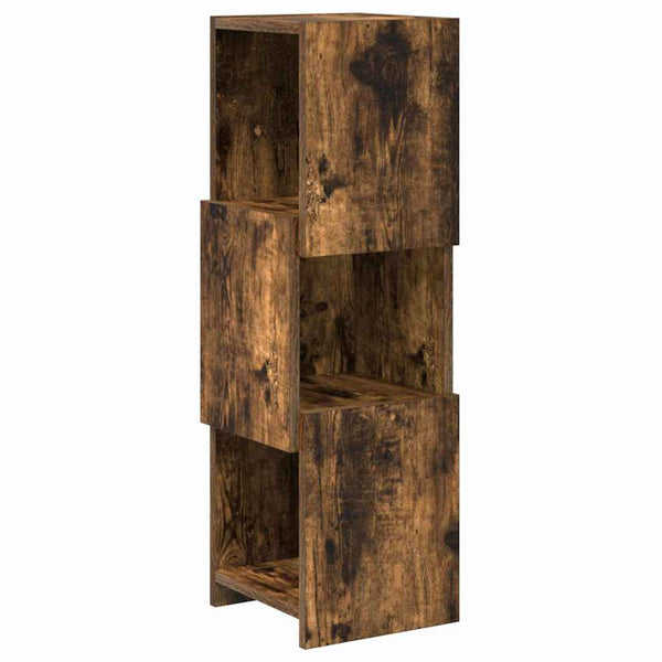 vidaXL Meuble d'angle Chêne fumé 25,5x25x80cm Bois d'ingénierie