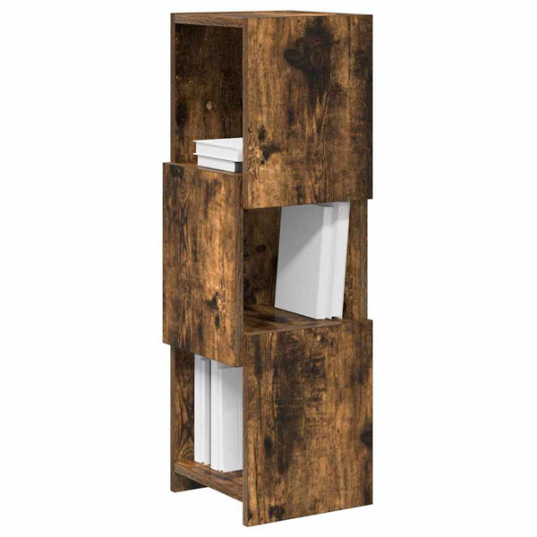 vidaXL Meuble d'angle Chêne fumé 25,5x25x80cm Bois d'ingénierie