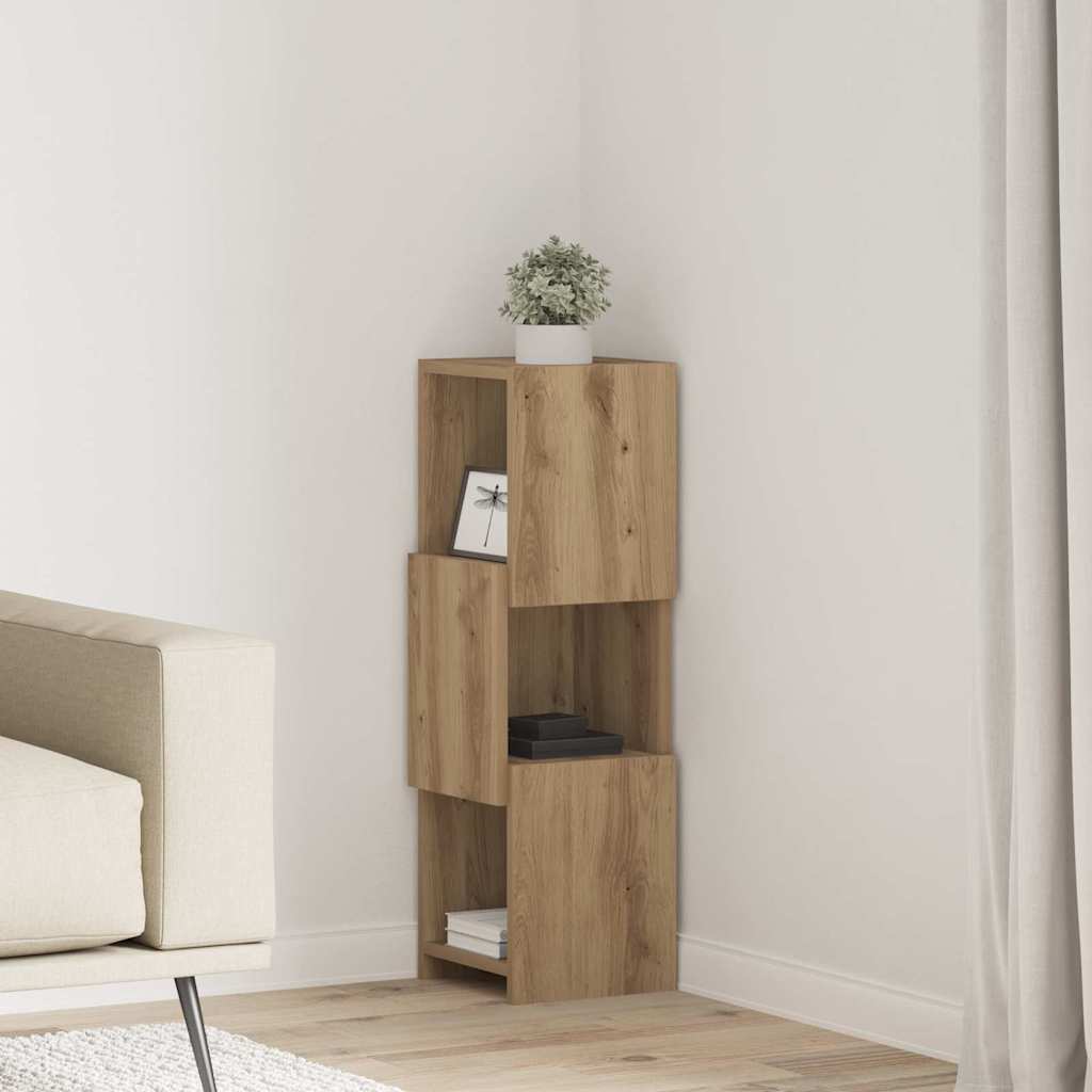 vidaXL Meuble d'angle Chêne Artisan 25,5x25x80 cm Bois d'ingénierie
