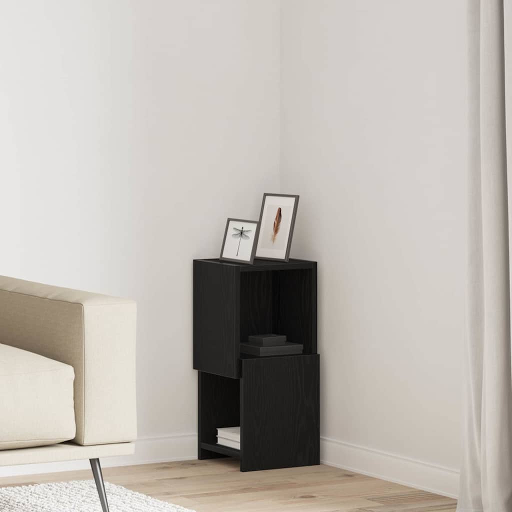 vidaXL Meuble d'angle Noir aspect chêne 25,5x25x55cm Bois d'ingénierie