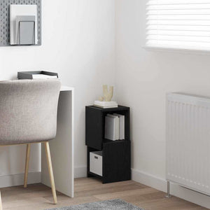 vidaXL Meuble d'angle Noir aspect chêne 25,5x25x55cm Bois d'ingénierie