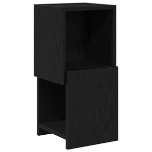 vidaXL Meuble d'angle Noir aspect chêne 25,5x25x55cm Bois d'ingénierie