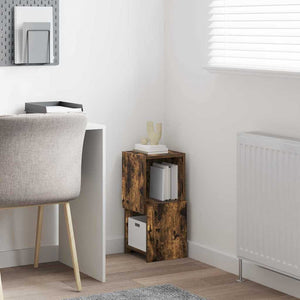 vidaXL Meuble d'angle Chêne fumé 25,5x25x55 cm Bois d'ingénierie