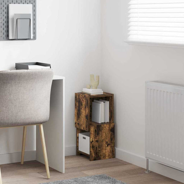 vidaXL Meuble d'angle Chêne fumé 25,5x25x55 cm Bois d'ingénierie
