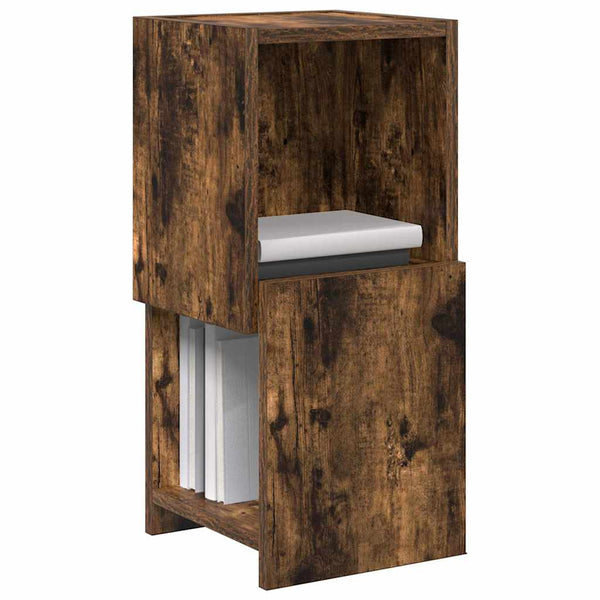 vidaXL Meuble d'angle Chêne fumé 25,5x25x55 cm Bois d'ingénierie