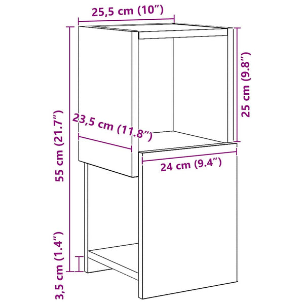 Eckschrank Altholz 25,5x25x55cm