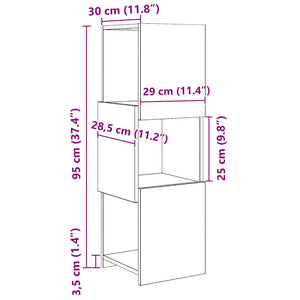 vidaXL Armoire d'angle 30,5x30x95cm en bois d'ingénierie