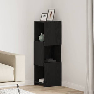 vidaXL Armoire d'angle Noir aspect chêne 30,5x30x95 cm Bois d'ingénierie