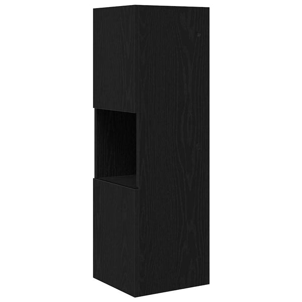 vidaXL Armoire d'angle Noir aspect chêne 30,5x30x95 cm Bois d'ingénierie