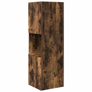 vidaXL Meuble d'angle Chêne fumé 30,5x30x95 cm Bois d'ingénierie