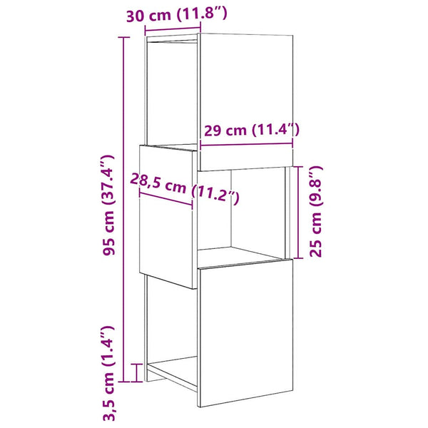 Eckschrank Altholz 30,5x30x95cm