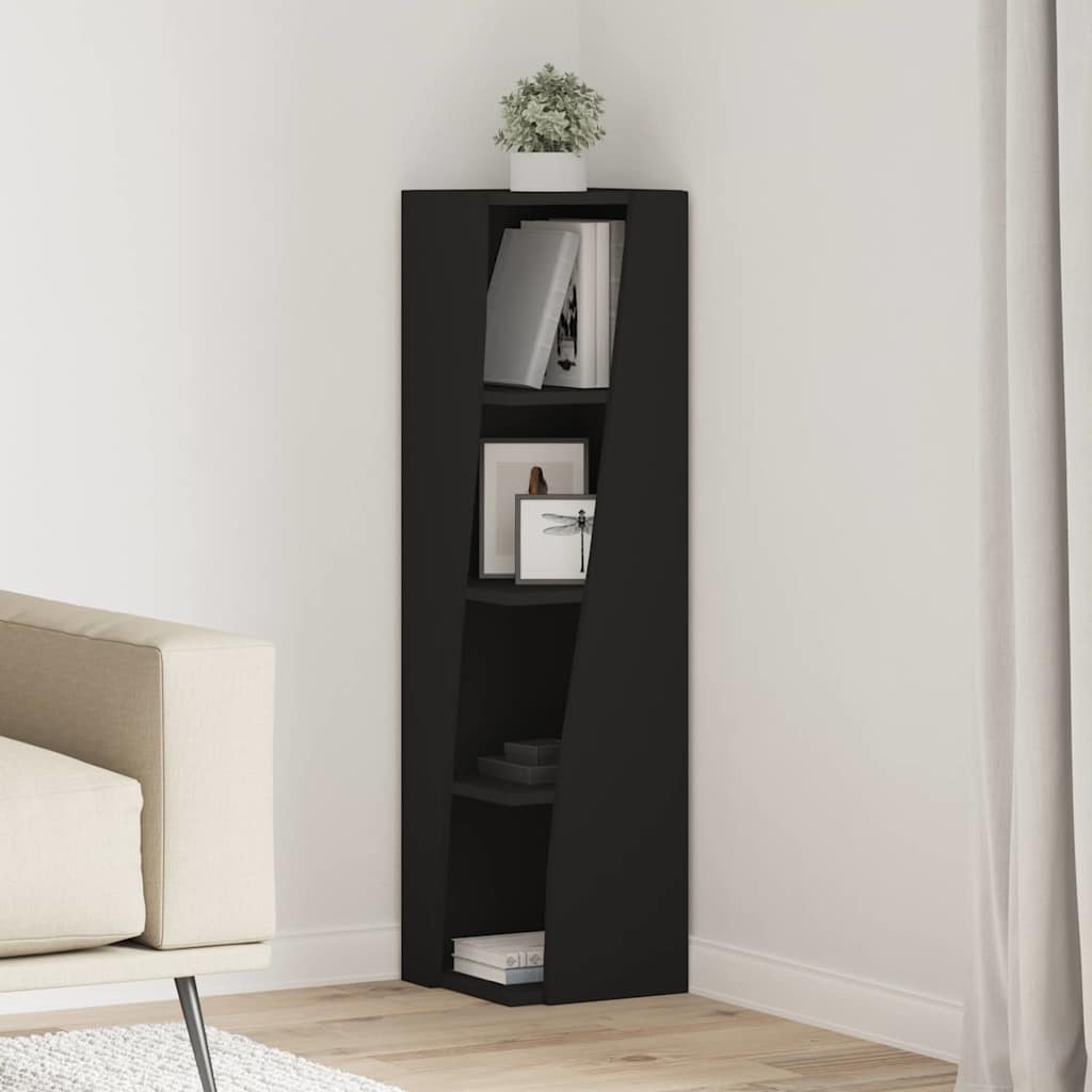 Schwarzer Eckschrank 27,5x27x102cm