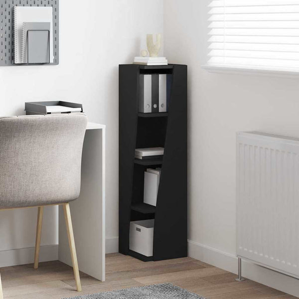 Schwarzer Eckschrank 27,5x27x102cm