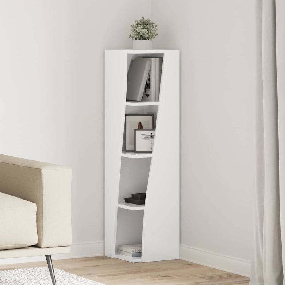 Eckschrank Hochglanz Weiß 102cm