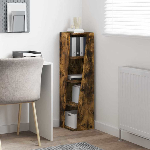vidaXL Armoire d'angle Chêne fumé 27,5x27x102 cm Bois d'ingénierie