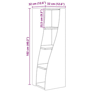 vidaXL Meuble d'angle 32x32x102 cm en bois d'ingénierie