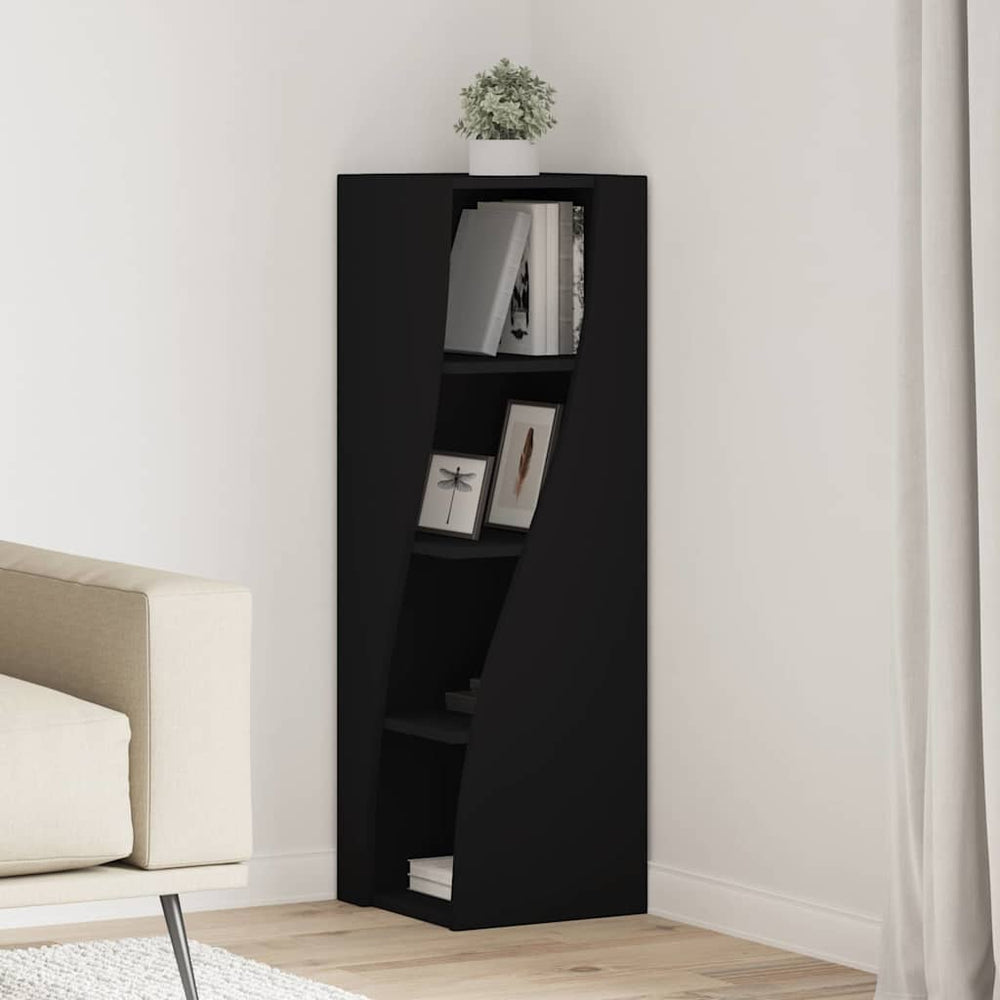Schwarzer Eckschrank 32x32x102cm