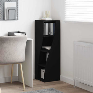 vidaXL Armoire d'angle Noir 32x32x102 cm Bois d'ingénierie