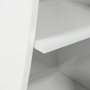 Eckschrank Hochglanz Weiß 32x32x102cm