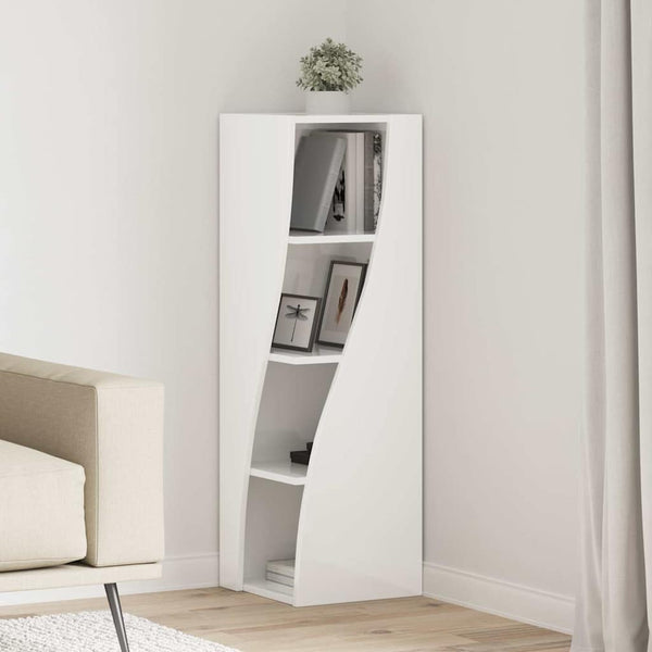 Eckschrank Hochglanz Weiß 32x32x102cm
