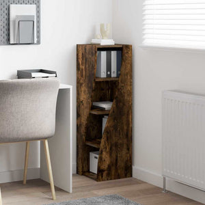 vidaXL Meuble d'angle Chêne fumé 32x32x102 cm Bois d'ingénierie
