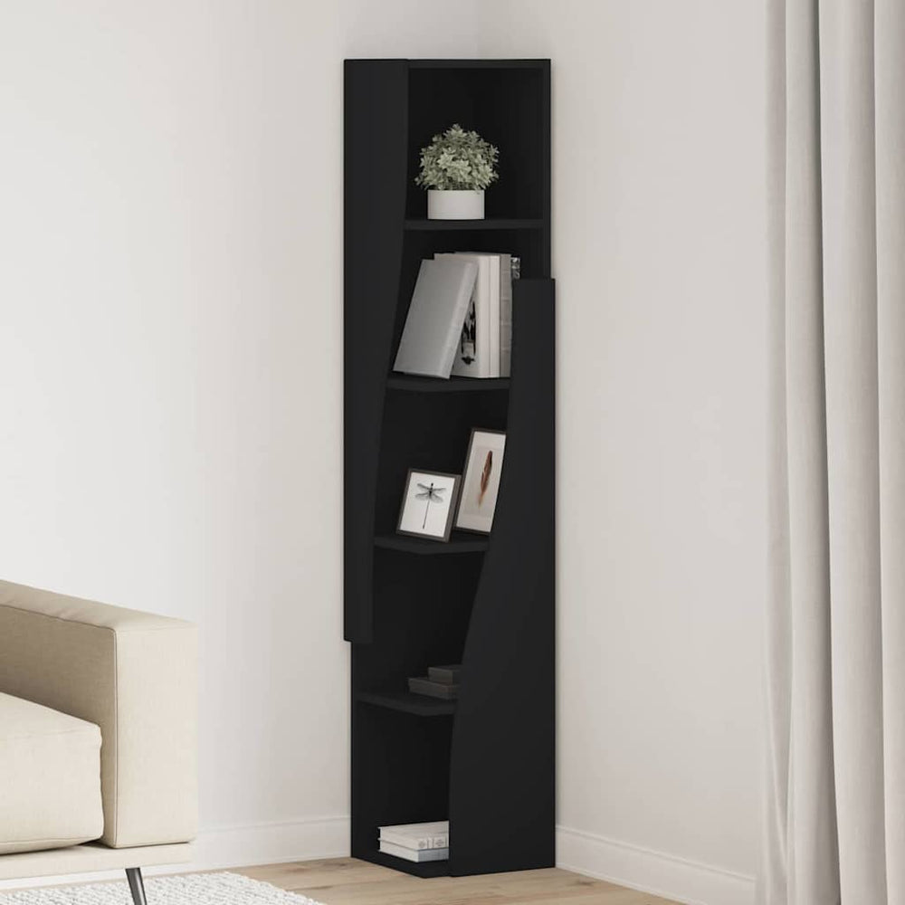 Schwarzer Eckschrank 27,5x27x140cm