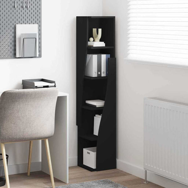 Schwarzer Eckschrank 27,5x27x140cm