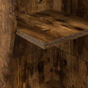 vidaXL Meuble d'angle Chêne fumé 27,5x27x140 cm Bois d'ingénierie