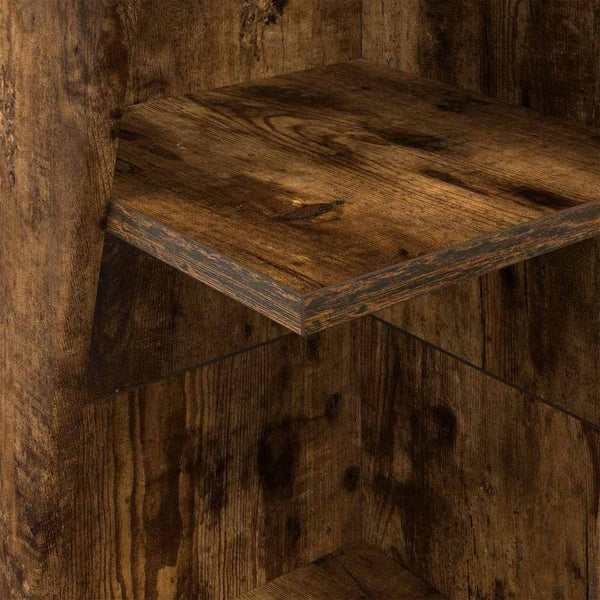 vidaXL Meuble d'angle Chêne fumé 27,5x27x140 cm Bois d'ingénierie