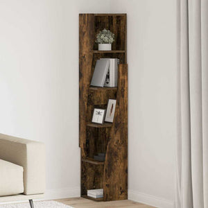 vidaXL Meuble d'angle Chêne fumé 27,5x27x140 cm Bois d'ingénierie