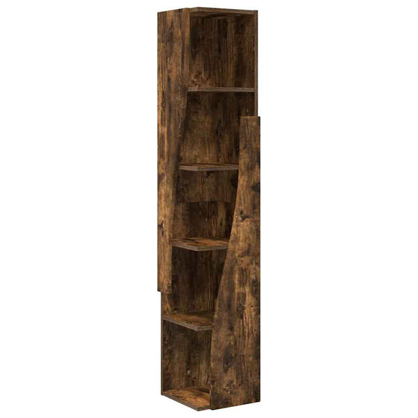 vidaXL Meuble d'angle Chêne fumé 27,5x27x140 cm Bois d'ingénierie