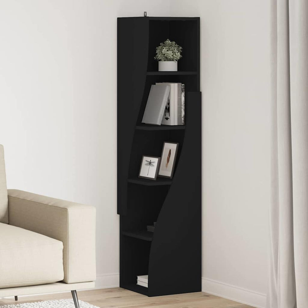 Schwarzer Eckschrank 32x32x140cm