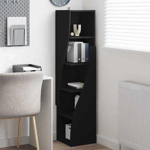 vidaXL Armoire d'angle Noir 32x32x140 cm Bois d'ingénierie