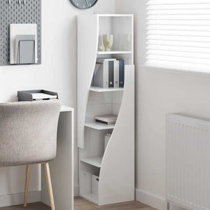 Eckschrank Hochglanz Weiß 32x32x140cm