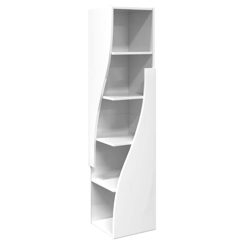 Eckschrank Hochglanz Weiß 32x32x140cm