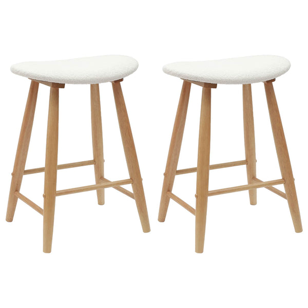 vidaXL Chaises de salle à manger 2 pcs Naturel 46 x 37 x 63 cm Bois d'hévéa massif