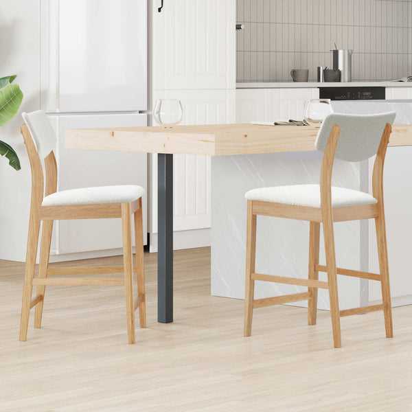 vidaXL Chaises de salle à manger 2 pcs Naturel 48 x 49 x 95 cm Bois d'hévéa massif